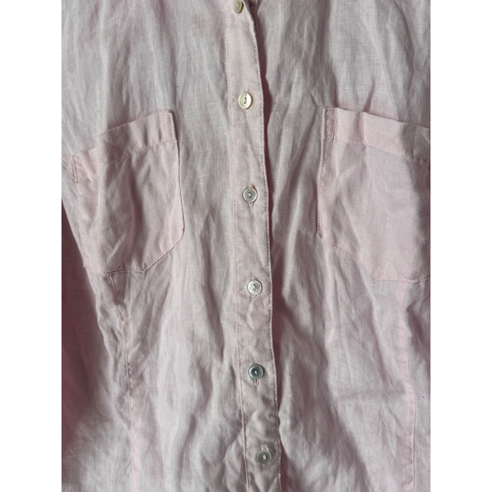 Tommy Hilfiger Pink 100% Linen Button Down Shirt Long Sleeve BJG-TAI L/G - Picture 2 of 7